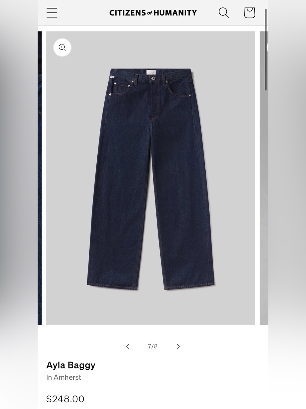 Citizens Of Humanity Ayla Baggy Jeans - Amherst Indigo